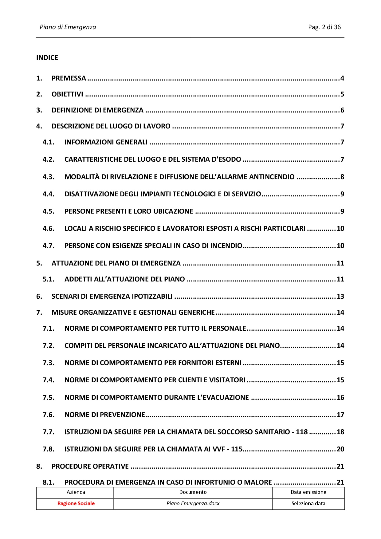 Piano di Emergenza - immagine 2